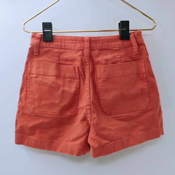 Madewell Camp Shorts Elasticized Waist Orange Size 26 AJ524 3” Inseam - Picture 6 of 11